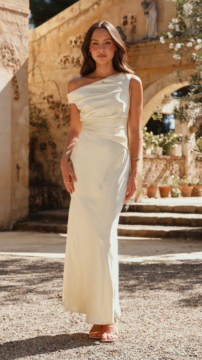 Auria Off Shoulder Maxi Dress - Yellow